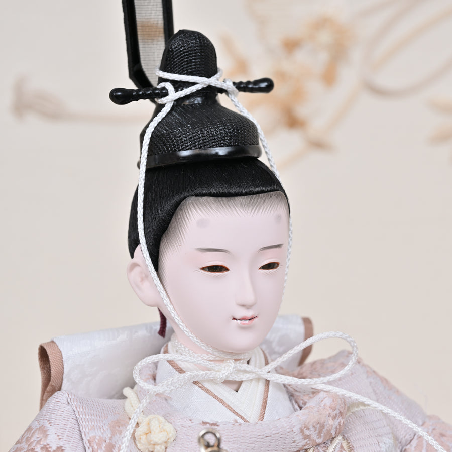 平安博翠作　くすみカラー桜刺繍　モカ雪輪桜七宝組子