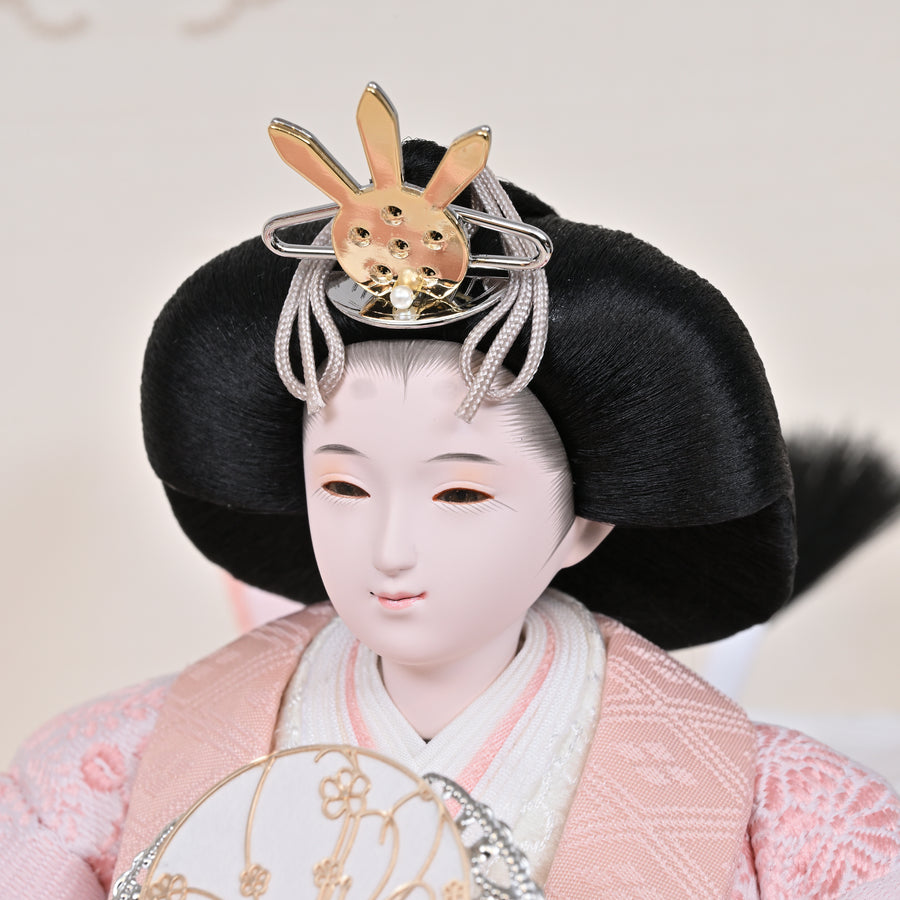 平安博翠作　くすみカラー桜刺繍　モカ雪輪桜七宝組子