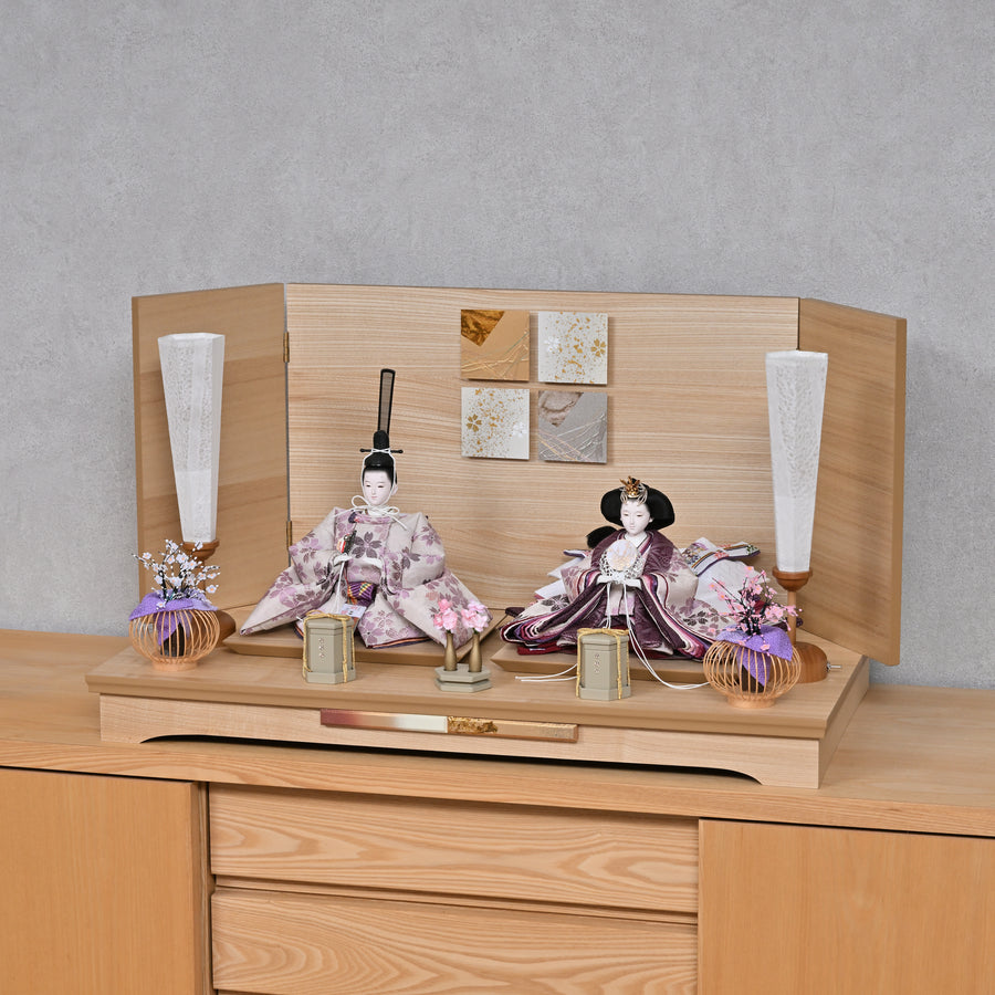 望月龍翠作 紫桜西陣織 綾名レリーフ