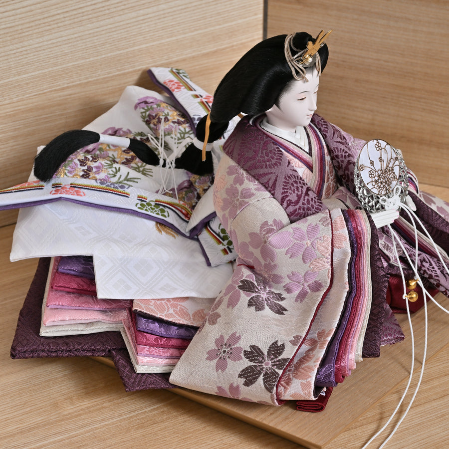 望月龍翠作 紫桜西陣織 綾名レリーフ