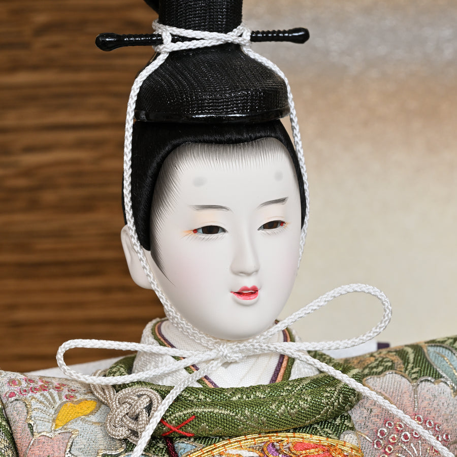 望月龍翠作 緑朱鞠桜刺繍 いろは宝輝