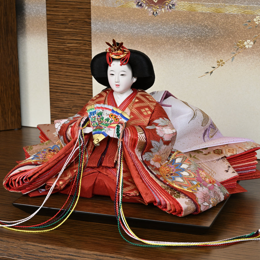 望月龍翠作 緑朱鞠桜刺繍 いろは宝輝