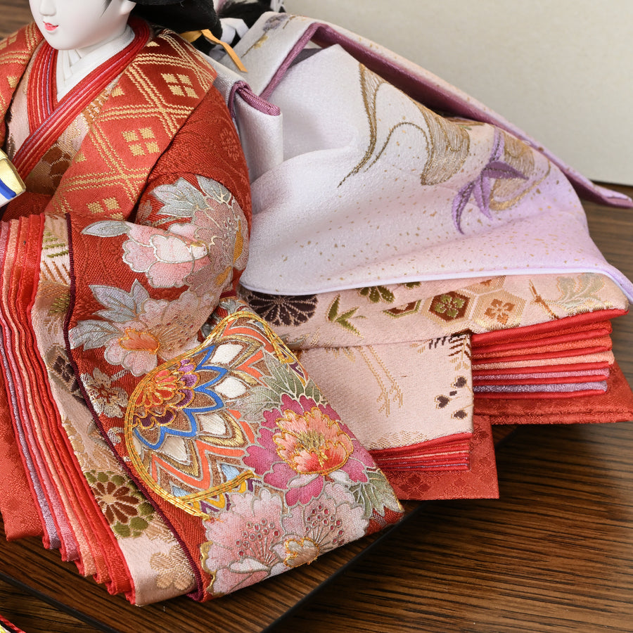 望月龍翠作 緑朱鞠桜刺繍 いろは宝輝